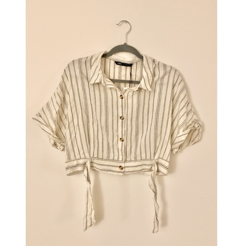 NWT ZARA Rustic Cropped Shirt